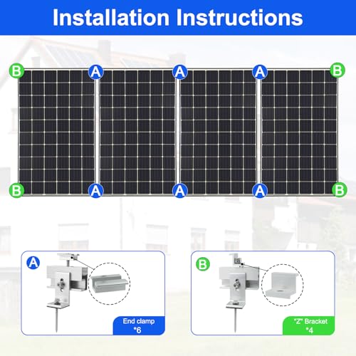 image for Karidge 10PCS Solar Panel Mounting Brackets, Solar Panel Mount for 1-4