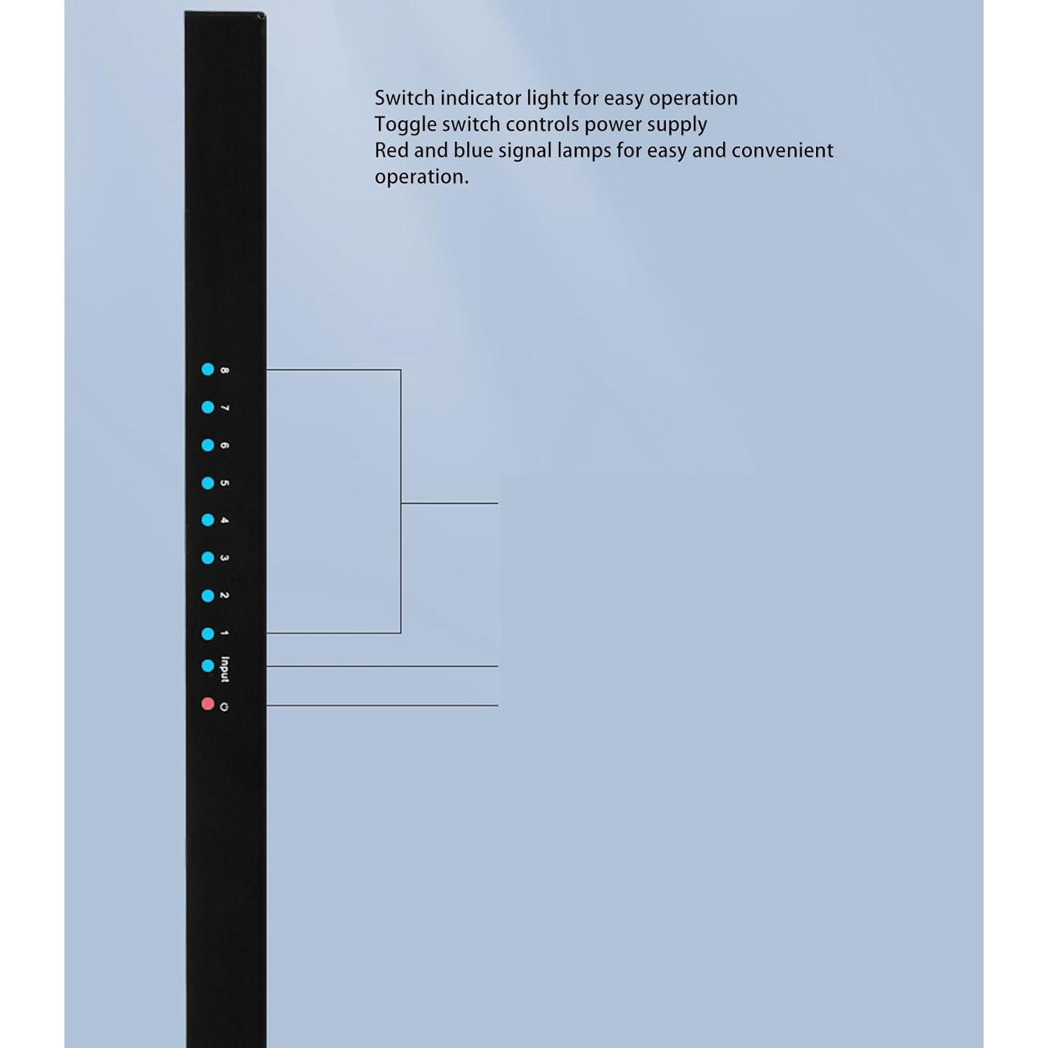 4K 30Hz 3D 1x8 TV Splitter, 1 in 8 Output Splitter, Supports Long Distance up to 40 Meters, Compatible with Laptops, Decoders
