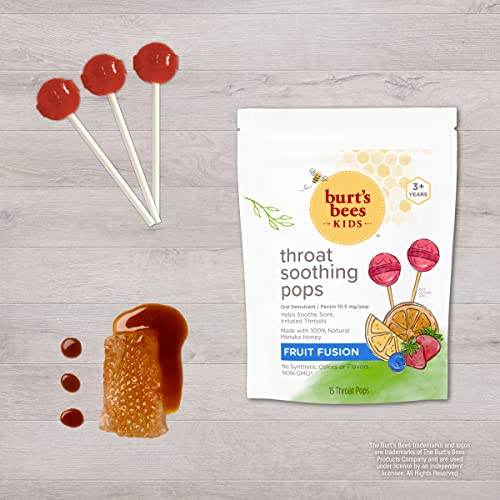 Burt's Bees Kids Throat Soothing Pops, Fruit Fusion, 15 Count #TOP1