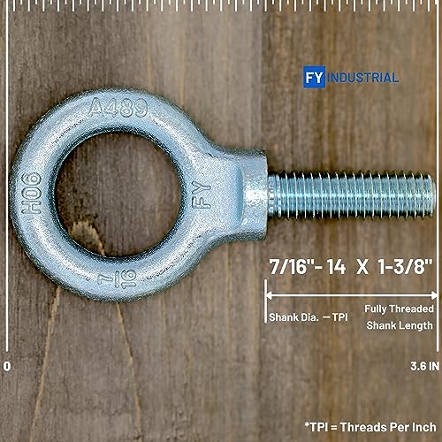 Image of Lifting Shoulder Eye Bolt 7 /16 inch-14 X 1-3 /8 inch | Blue Bright Zinc Plated
