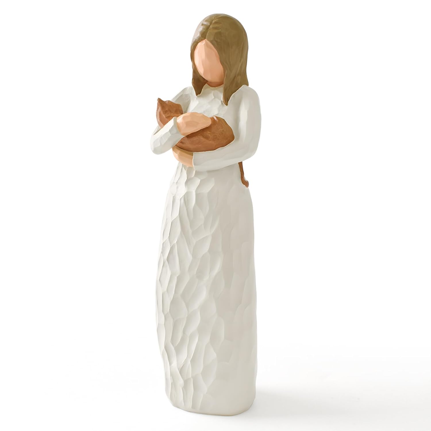 Cuayaes Cat Memorial Gifts, Orange Cat Figurines Loss of Cat Sympathy Gift for Cat Mom, Friendship Guardian Angel Statue Cat Remembrance Gifts for Women Cat Lovers