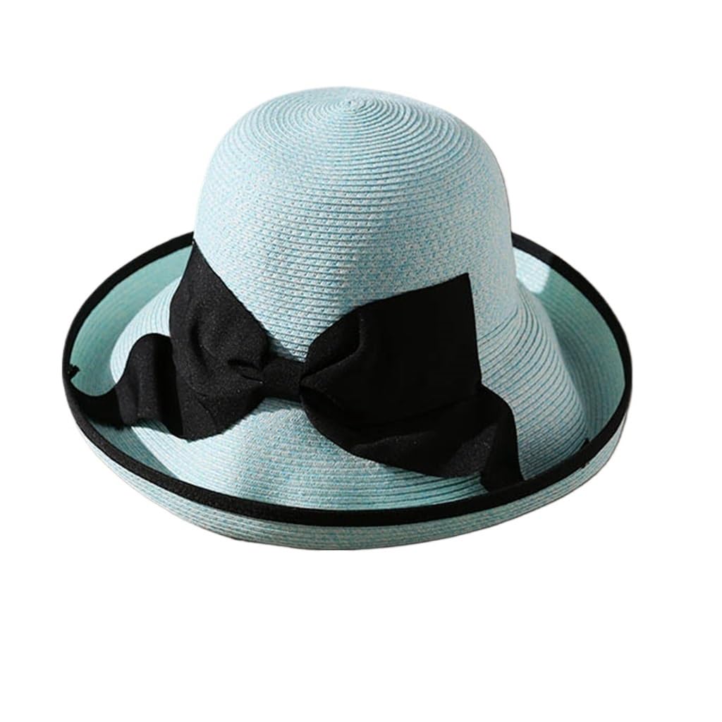 Chapeau de soleil de sortie pliable en paille pour femme avec grand bord
