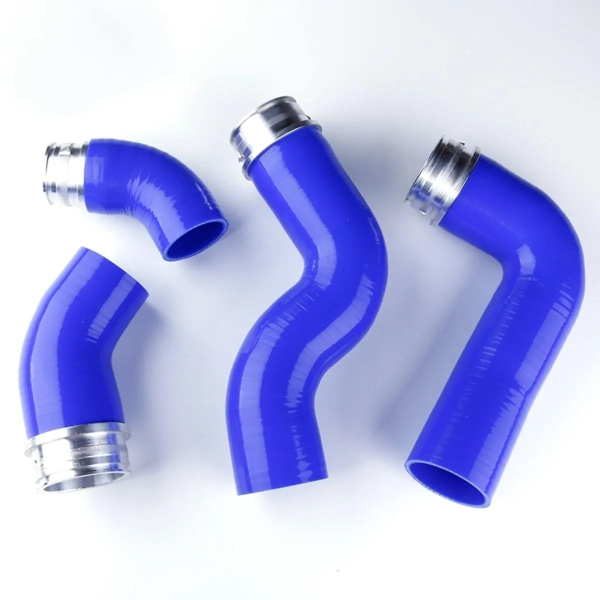 Tuyau de radiateur Compatible avec VW pour Golf pour GTI MK5 MKV FSI 2.0T Kit De Tuyaux De Tube De Refroidisseur Intermédiaire en Silicone 4 Pièces(Blue)
