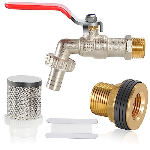 Sexyhot Robinet d'eau en Laiton Robinet à bec sphérique 1/2" Tuyau d'arrosage avec filtre à trou ouvert, qualité supérieure Connecteur de tuyau de valve de robinet fileté Réglage de la pointe