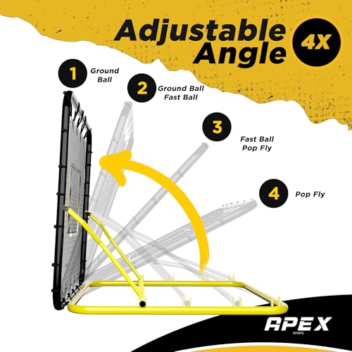 image for Apex Sports 4x4.5 Ft Baseball Rebounder, Multi-Sport Trainer for Socce