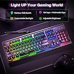 TECKNET Gaming Keyboard, USB Wired Computer Keyboard, 15-Zone RGB Illumination, IP32 Water Resistance, 25 Anti-ghosting Keys, All-Metal Panel (Whisper Quiet Gaming Switch) - Image 3