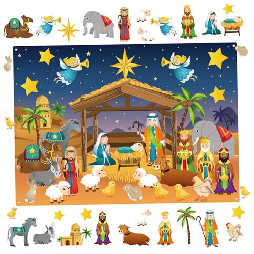 Kit d'artisanat de naissance Jésus en feutrine, le cadeau de Noël créatif parfait