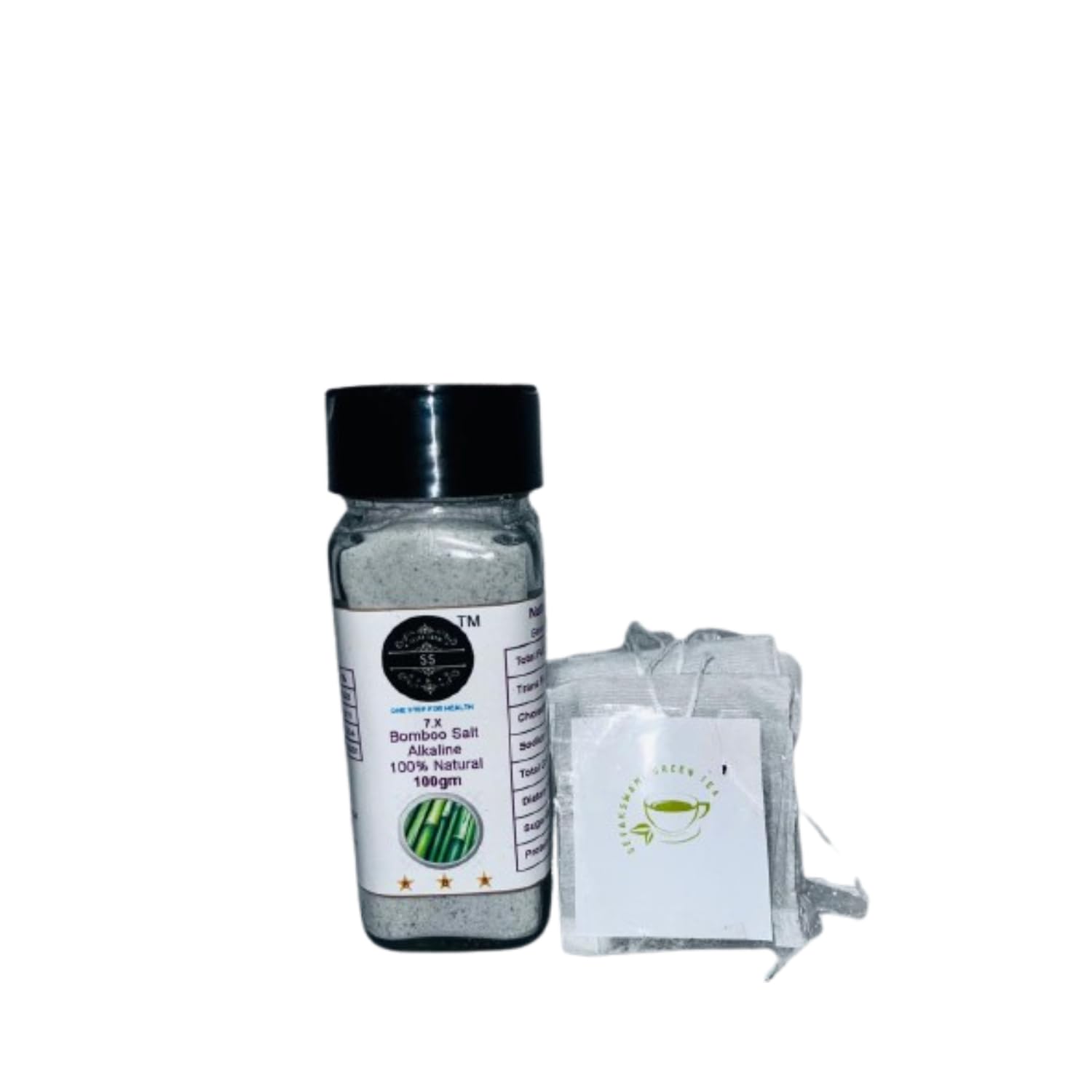 Natural Alkaline Bamboo Salt, 100g, with Free Tea Sample, Sevak Swami-picture-15