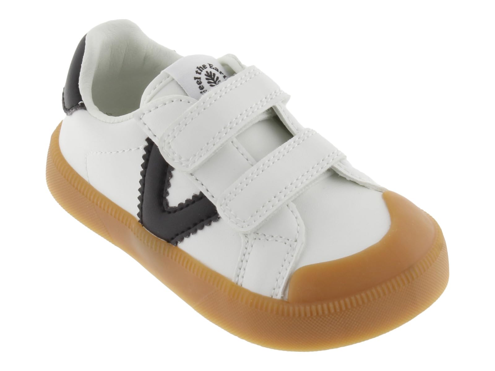 victoria Sneaker Oliver Barefoot 1356102 | Effetto Pelle & Parti A Contrasto & Chiusure A Strappo & Suola Caramello per Bambini Unisex