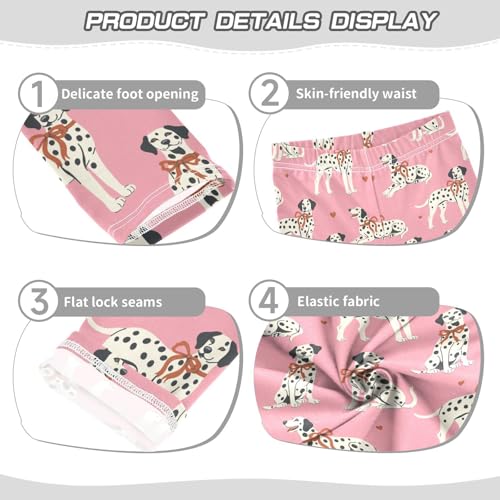 Girls Basic Leggings Baby Girls Pants Dalmatian Dogs Soft Footless Stretchy Tights Pants 4-10Y3