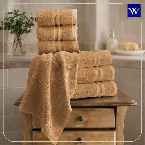Image of Welspun 100% Cotton Quik Dry Bath Towel | High Absorbency Super Soft, Fast Drying Towels for Bath | 380 GSM Large Size 1 Piece Bath Towel for Men and Women | Sized 70cm X 150cm Beige