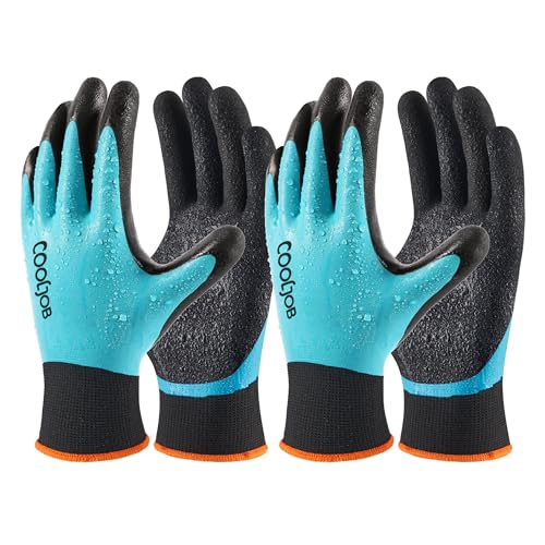 COOLJOB Waterproof Gardening Work Gloves with grip for Women &
