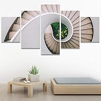 SIGNWIN 5 Panel Canvas Wall Art Architecture & Maps Closeup Cool Industrial Multicolor Patterns for Home Decorations Ready to Hang - 60