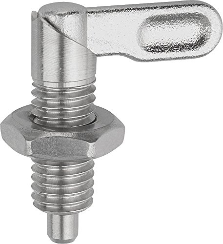 Kipp 03099-10508A5 Stainless Steel Cam Action Indexing Plunger, Style B, Inch, Natural Finish, 8 mm Locking Pin Diameter, 1/2-13
