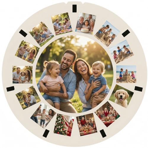 Custom Viewfinder Style Reel with Own Photos - Special Photo Gift for Birthday‘s, Valentine's, Father's, Mother's Day, Perfect for Weddings (1 Reel No Viewer)
