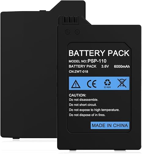 BOANV Batterie Rechargeable de Haute qualité 6000mAh 3.6V Lithium ION Polymer Li-ION Polymer pour Sony PSP 1000 PSP-110 Console (Non Compatible avec PSP-2000/3000 ou PSP Slim)