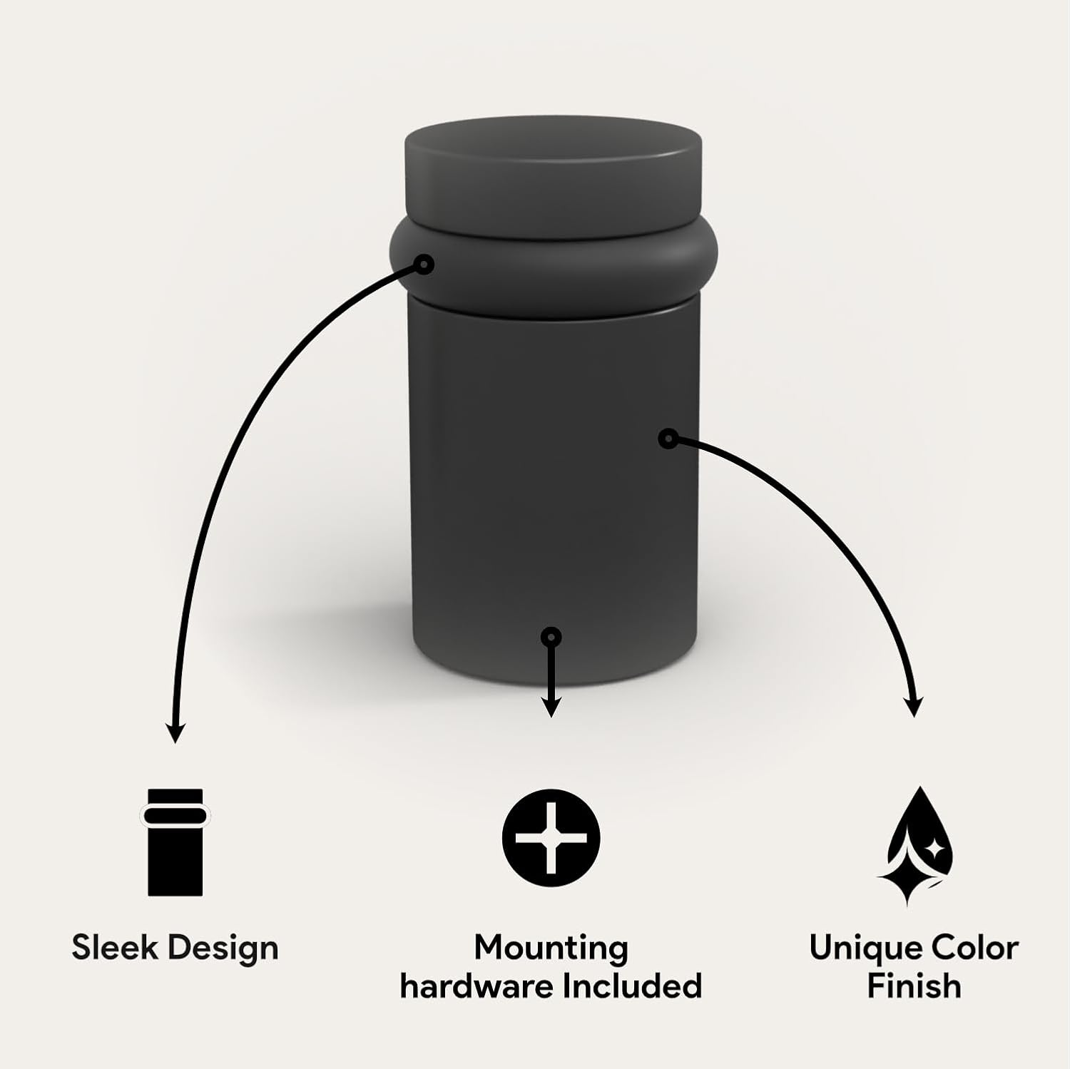 mega handles floor door stopper, black stopper quickly installed wall protector, wall protectors from door knobs, floor door stop with mounting hardware included - matte black - 2 inch matte black 1 pack 2 inch