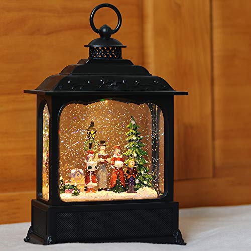 Image of Eldnacele Musical Snow Globe Lantern with Timer, Lighted USB /Battery Operated Swirling Singing Water Glittering Lantern, Snow Globes for Adults and Kids Christmas Decoration- Carolers