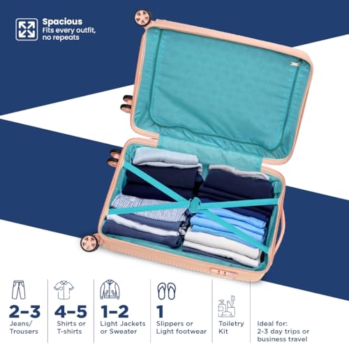 Image of KAMILIANT by American Tourister Selva|Cabin Trolley Bag Small Size (56 cms) for Travel| Hard Case Polypropylene (PP) Suitcase|360 8-Wheel Spinner Luggage Trolley|Combination Lock|Peach