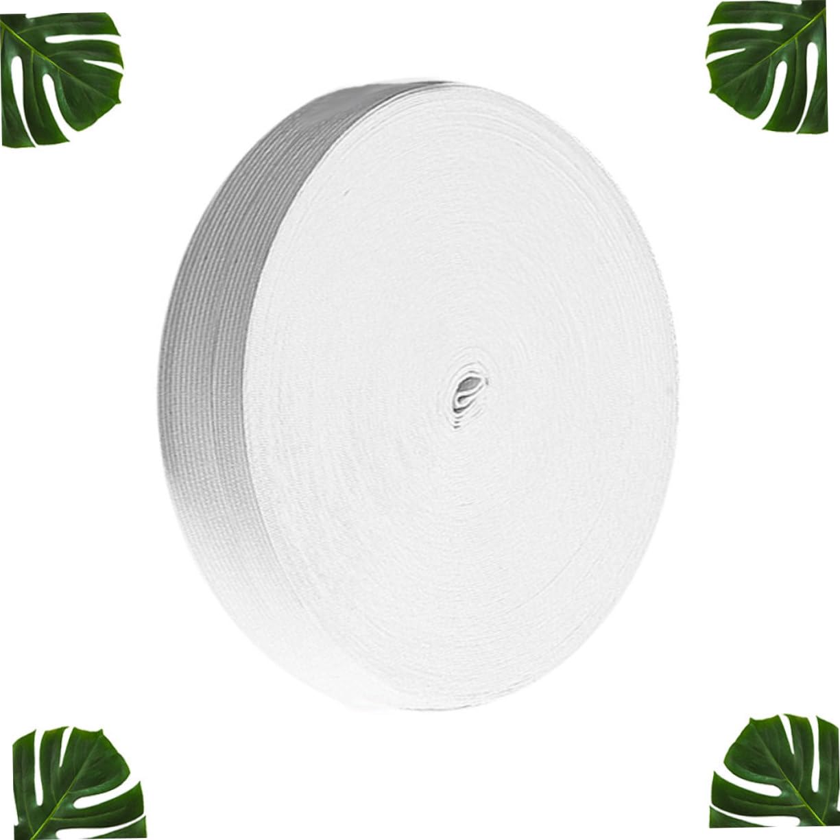 1rotolo Nastro Elastico Piatto da Metri per Cucito di Abbigliamento Progetti Fai da Te Comodo e Resistente Colore Bianco