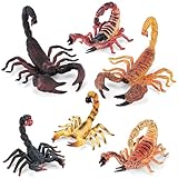 THINKBAY 6PCS Scorpion Figurines Animal Toys, Prank Toys for Kids, Safari Animal Toy for Toddlers, Educational Preschool Toy Birthday Gift for Boys Girls, and Kids.