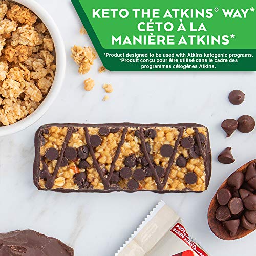 Atkins Protein Bars - Chocolaty Chip Granola, Low Sugar, Keto Friendly, High Protein, High Fibre, 1g Sugar, 3g Carbs, 5ct - Image 4