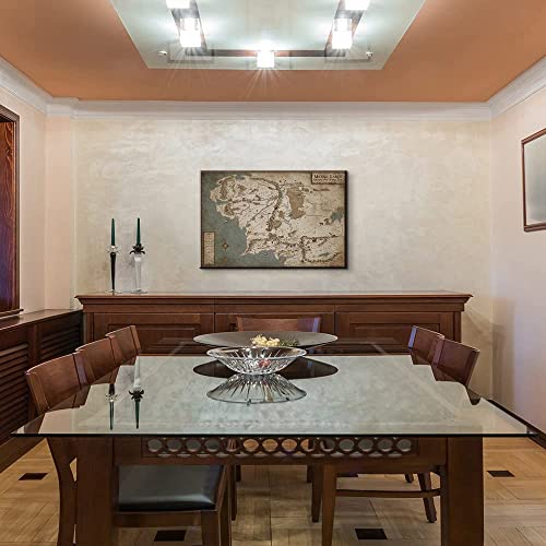 Lord Of The Rings Decor Middle Earth Map Posters Lord Of The Rings Map Poster Map Of Middle Earth Canvas Wall Art Map Of Middle Earth Wall Decor For Home Office Easy To Hang (12''Hx18''W) #TOP2