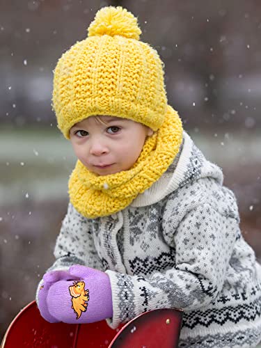 Image of Geyoga 3 Pairs Kids Mittens Winter Stretchy Knit Gloves Winter Dinosaur Full Finger Toddler Mittens for Boys Girls