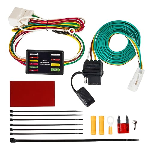 Red Wolf 4 Pin Trailer Wiring Harness Connector Adapter Compatible With Toyota Highlander 2011-2019 For Towing Trailer Add Brake/Signal Light, 4 Way Flat Cable Plug Adaptor Kit #TOP11