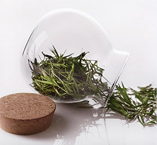 Topwel 500 Ml (17 Fl Oz) Round Clear Glass Favor Jar Storage Jar, With Cork Stopper #TOP1