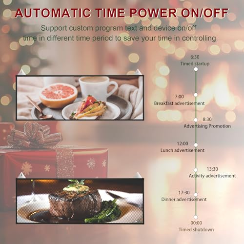 QNK P5 LED Sign Full Color 40x15 Inch Programmable Scrolling LED Sign Digital Display Board for Business Advertisement Dispaly Custom Text Image Indoor RGB Support WiFi & USB