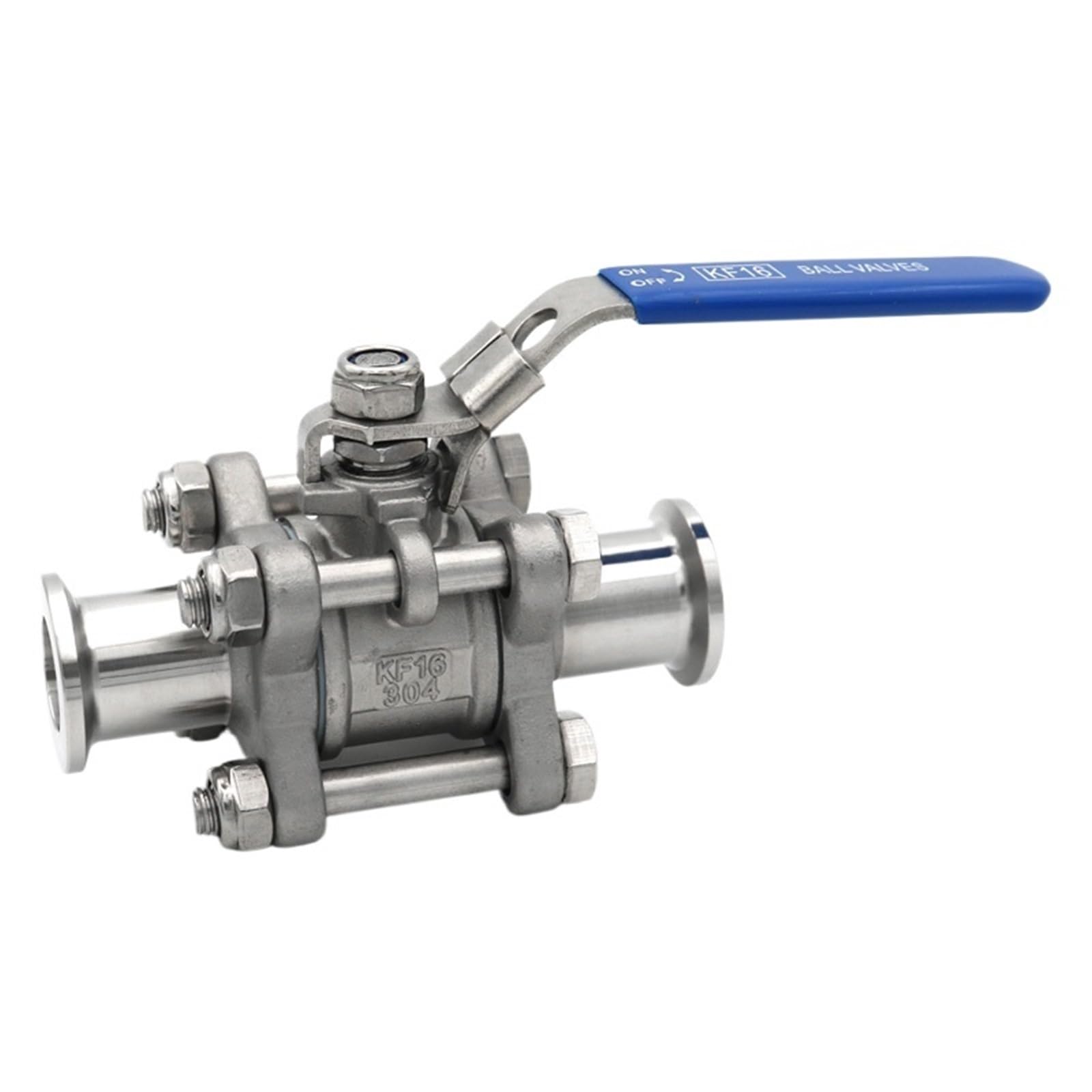 Válvula de bola de alto vacío Manual, modelo de tres piezas, brida KF16 KF25 KF40 KF50, acero inoxidable SS304, 1 Uds.(KF16)