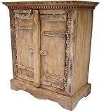 GURU SHOP Vintage Beistellschrank, Kommode, Nachttischschrank, Flurschrank - Modell 24, Braun, 62x55x30 cm, Kleine Schränke
