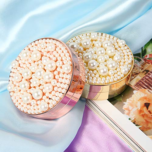image for Fanciher Contact Lens Pearl Case with Mirror, Portable Mini Travel Con