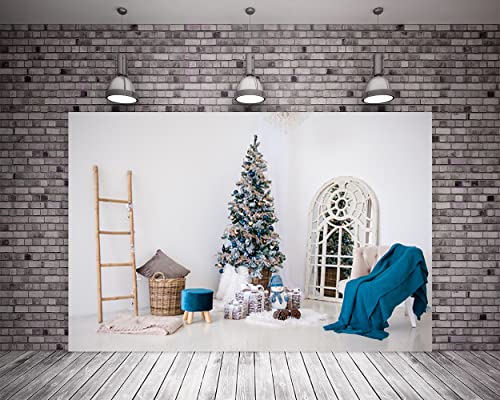 20X10Ft White Wall Christmas Tree Bell Logo Photography Background White Chair Towel Decoration Banner Background Snowman Gift Christmas Knitted Fabric Background #TOP9