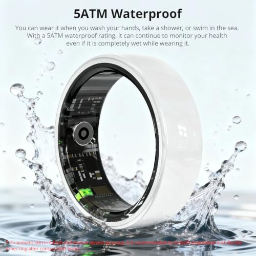 Image of Smart Ring for Women, Health Tracker & 5ATM, COLMI R02. (White Ceramic, 8#)