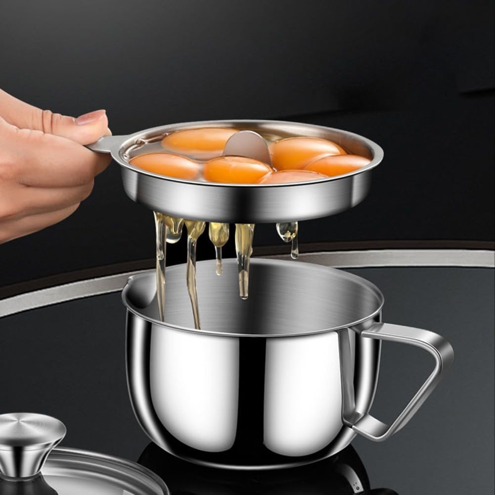 Separador de huevos de acero inoxidable robusto: separador de proteínas preciso para hornear y cocinar, utensilio de cocina duradero, 16 x 13 x 10 cm