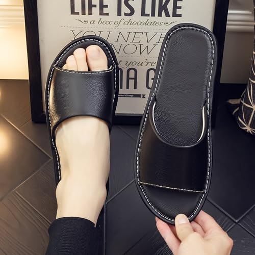 JOOFAN Unisex Top-Grain Cowhide Slippers