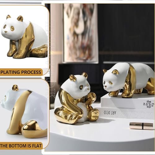 Moderna statuetta a forma di animale dorato, statua decorativa in ceramica per soggiorno, camera da letto, ufficio e libreria, elegante decorazione per la casa
