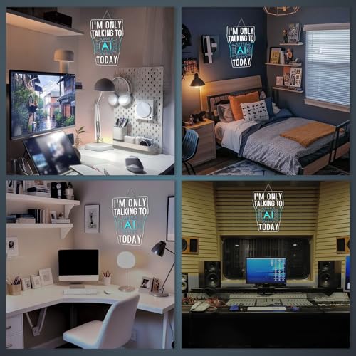 Image of I'm Only Talking to AI Today Neon Signs for Wall Decor Futuristic Tech-Inspired Neon Light USB Powered Dimmable LED Light up Signs Perfect for Offices Gamers, Coders and AI Enthusiasts