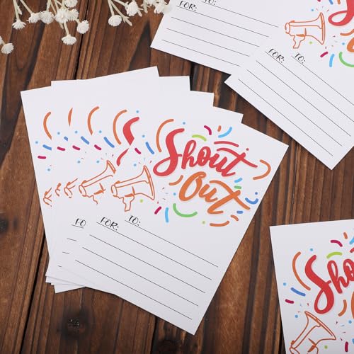 Gosknor 50 peças de cartões de grito, cartões de agradecimento de funcionários de papel coloridos pa