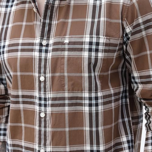 Image of BASICS 100% Cotton Checked Shirt for Men | Slim Fit | Everyday Smart Casual Wear | Full Sleeve