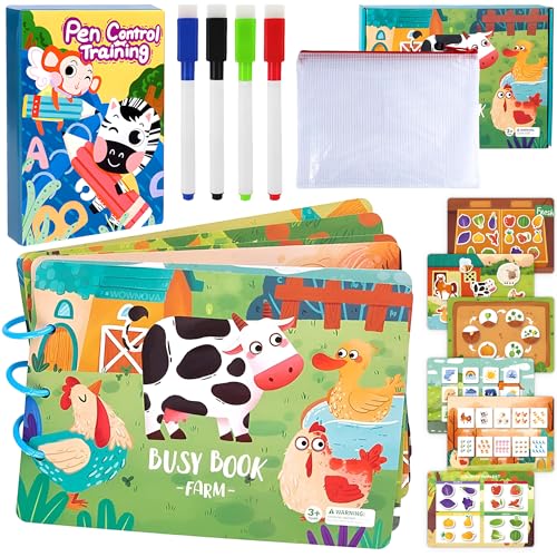 Image of Busy Book Comes with Pen Control Training ,Toddler Busy Book with autoadhesive , Busy Book , Preschool Busy Book , My Preschool Busy Book , Busy Book for Toddlers 3-5 , Busy Book for Toddlers 2-4