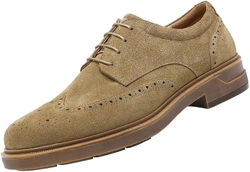 DESAI Suede Men's Brogues Anti Slip Sole&Breathable Leather Business Casual Derb
