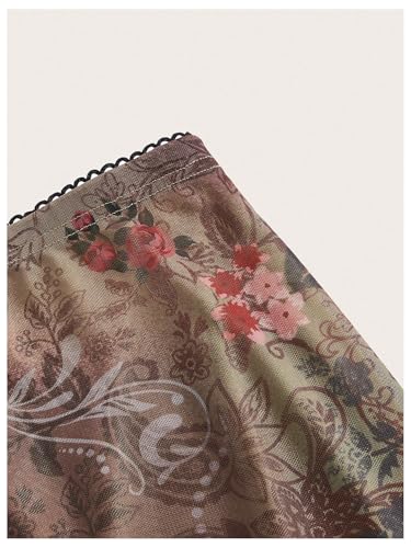 Milumia Women's Vintage Floral Maxi Skirt 90s Mesh Bodycon Long Skirts3