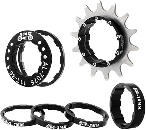 Miniatura 11 de Bibike Kit de conversión de velocidad única 13T/14T/15T/16T/17T/18T/20T/22T Cassette y espaciadores de una sola velocidad Negro 13T,Negro 16T,Negro