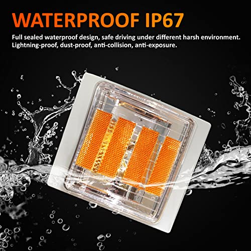 Bestview Front Turn Signal Corner Light Assembly, Upper Lower Side Marker Reflector Lamp, Chrome Housing Clear Lens Compatible With Chevy C/K 10 Pickup Truck 1500 2500 3500 1994-1998 Tahoe 1995-1999 #TOP2