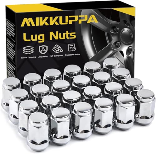 Image of MIKKUPPA 7 /16-20 24pcs Wheel Lug Nuts - Replacement for 1984-1986 4runner, 1969-1987 Blazer, 1970-1987 Jimmy, 1960-1987 K10 Aftermarket Wheel, Chrome 7 /16 inch-20 Closed End Solid Tire Nut