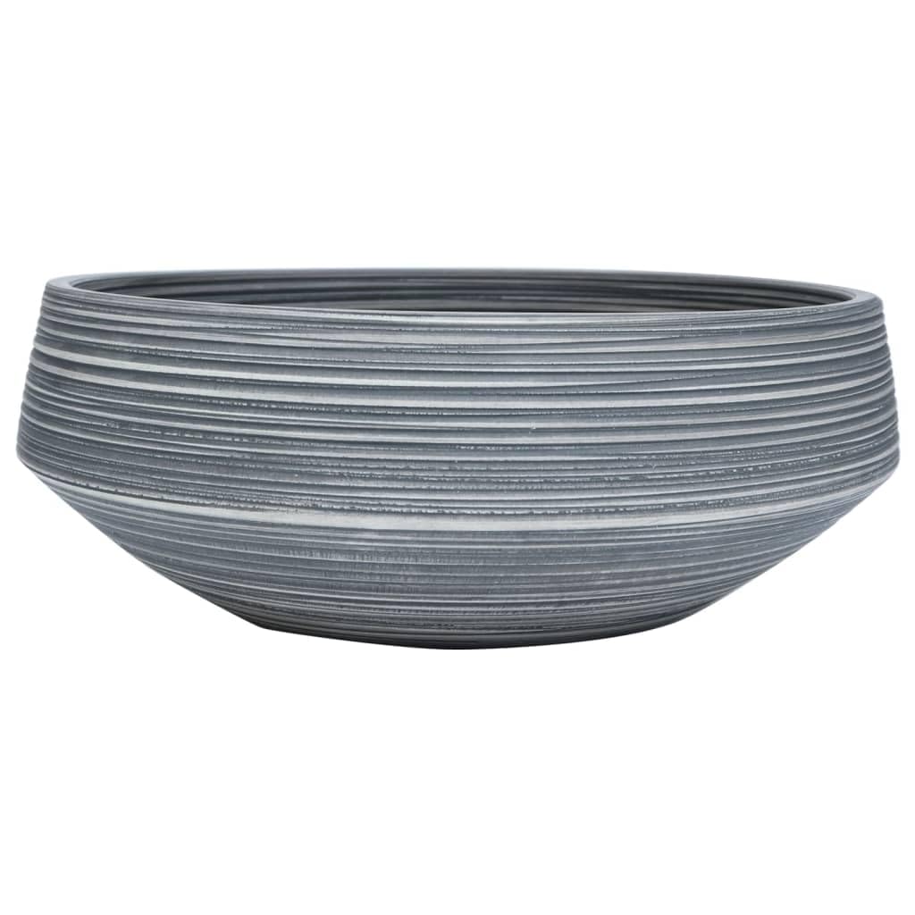 ShGaxin Lavabo sobre encimera Redondo cerámica Gris Φ41x14 cm, Fregadero, Lavabo Baño, Lavamanos Baño, Lavatorio Casa De Banho, Mueble Lavabo sobre Encimera - 155066