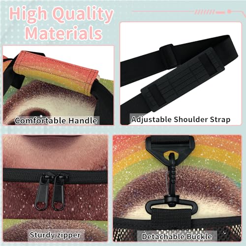 Sloth Colorful Rainbow Travel Duffel Bag Weekender Overnight Bags for Women Men Foldable Waterproof Tote Bag with Trolley Sleeve3